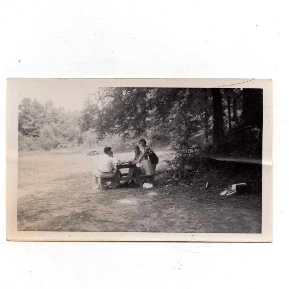 Friends Enjoying A 1950s Fourth-of-July Picnic